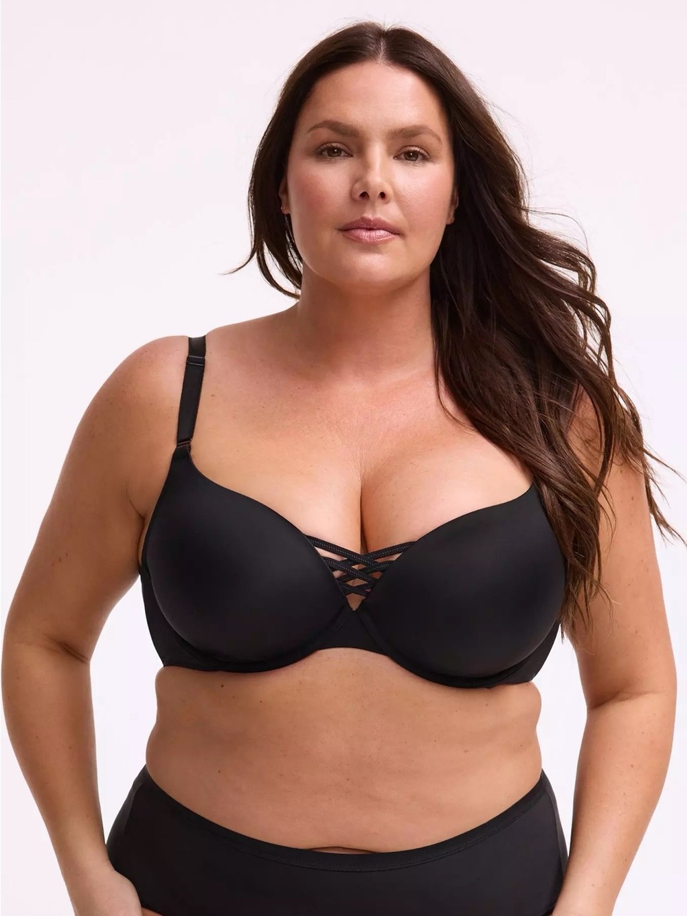 Torrid XO Plunge Push-Up Bra 42DDD Rich Black 360 Back Smoothing NWT NEW